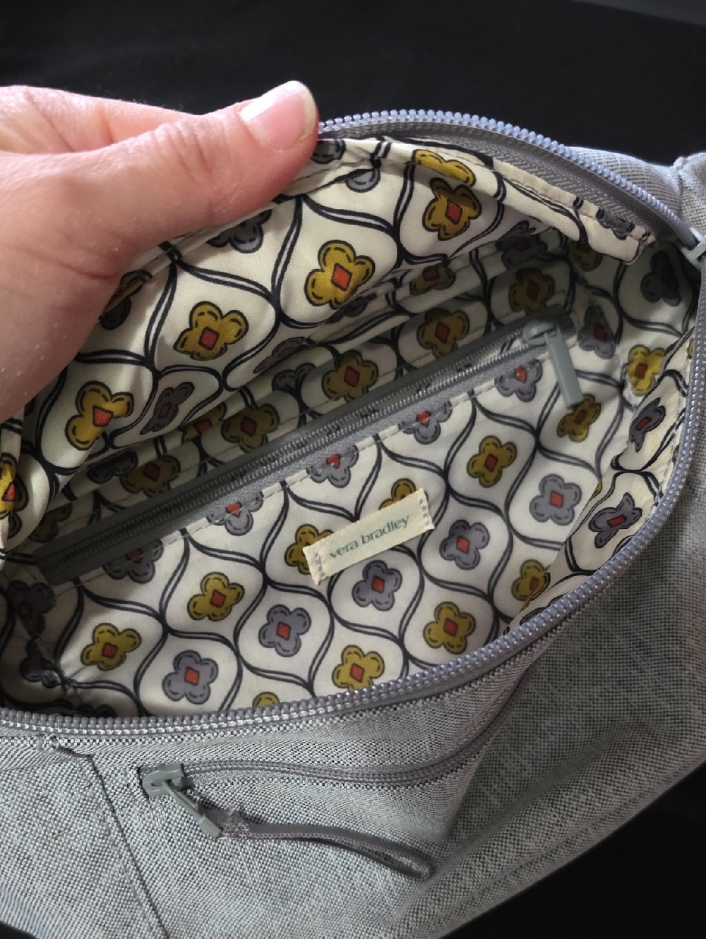 Vera Bradley Heathered Light Gray Belt Bag - Picture 3 of 4